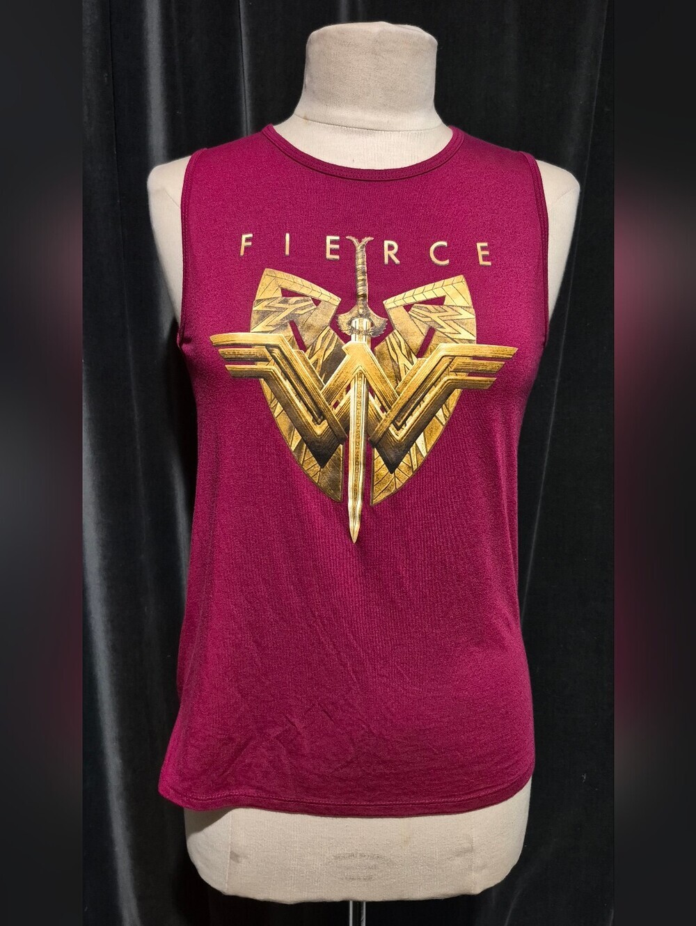DC Wonder Women's Magenta Tank with Gold Emblem (Box C)